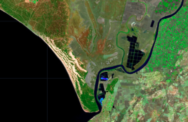 Imagen de satélite Sentinel 2 que muestra la falta de agua en las lagunas de Doñana | Author provided